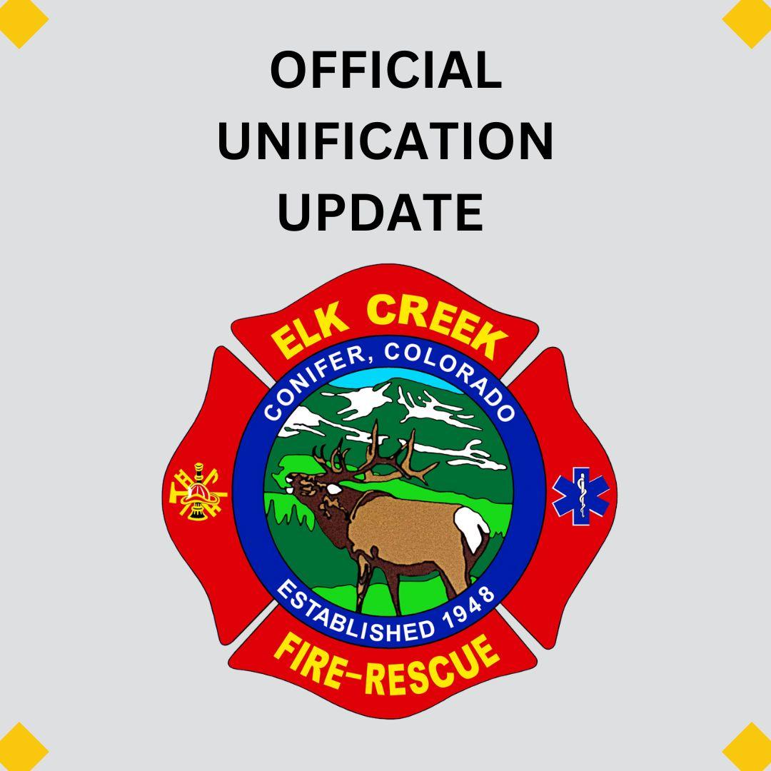 Official Unification Update with Elk Creek Fire Protection District logo