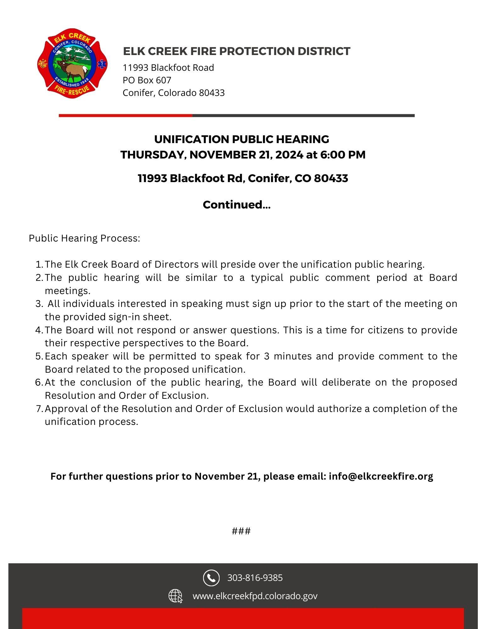 Unification Public Hearing Information Sheet Page 2